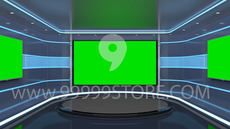 Virtual Studio Sets Virtual Set Green Screen 4K - Talk 22 GREEN SCREEN 99999Store