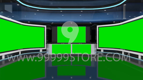 Virtual Studio Sets Virtual Set Green Screen 4K - Talk 23 GREEN SCREEN 99999Store